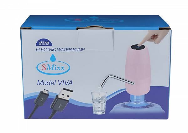 Помпа электрическая для воды SMixx VIVA розовая